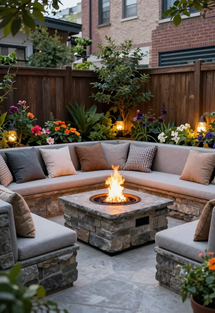 12 Home Fire Pit Ideas That Are Safe for Small Backyards - 3. Built-In Fire Pit 1