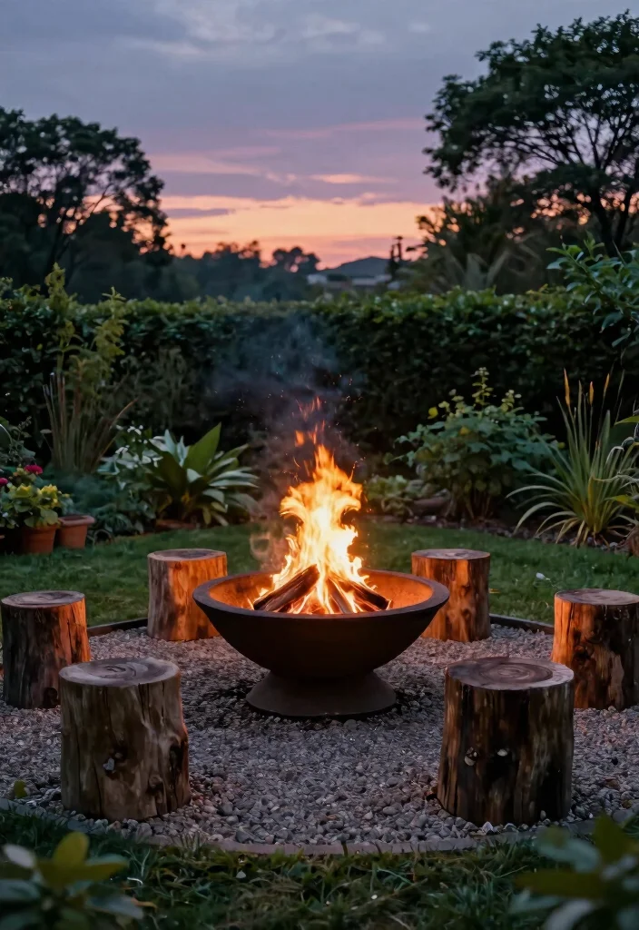 12 Home Fire Pit Ideas That Are Safe for Small Backyards - 4. Rustic Fire Bowl 1