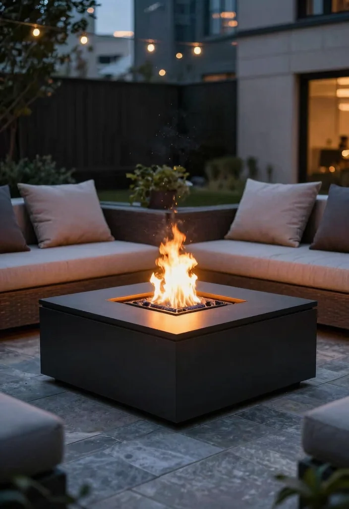 12 Home Fire Pit Ideas That Are Safe for Small Backyards - 8. Minimalist In-Ground Fire Pit 1