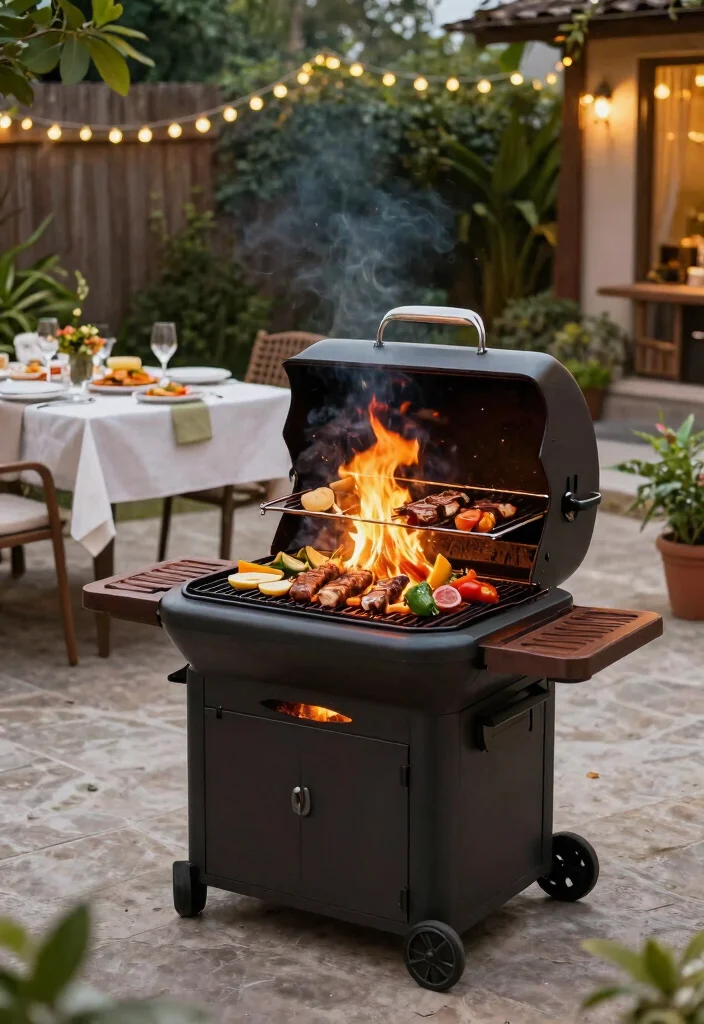 12 Home Fire Pit Ideas That Are Safe for Small Backyards - 9. Fire Pit with Grill Feature 1