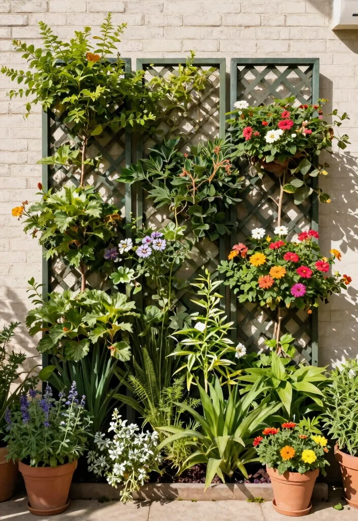 12 Lattice Fence Panels Ideas That Provide Privacy Without Full Shade - 1. Vertical Garden Lattice Panels 1