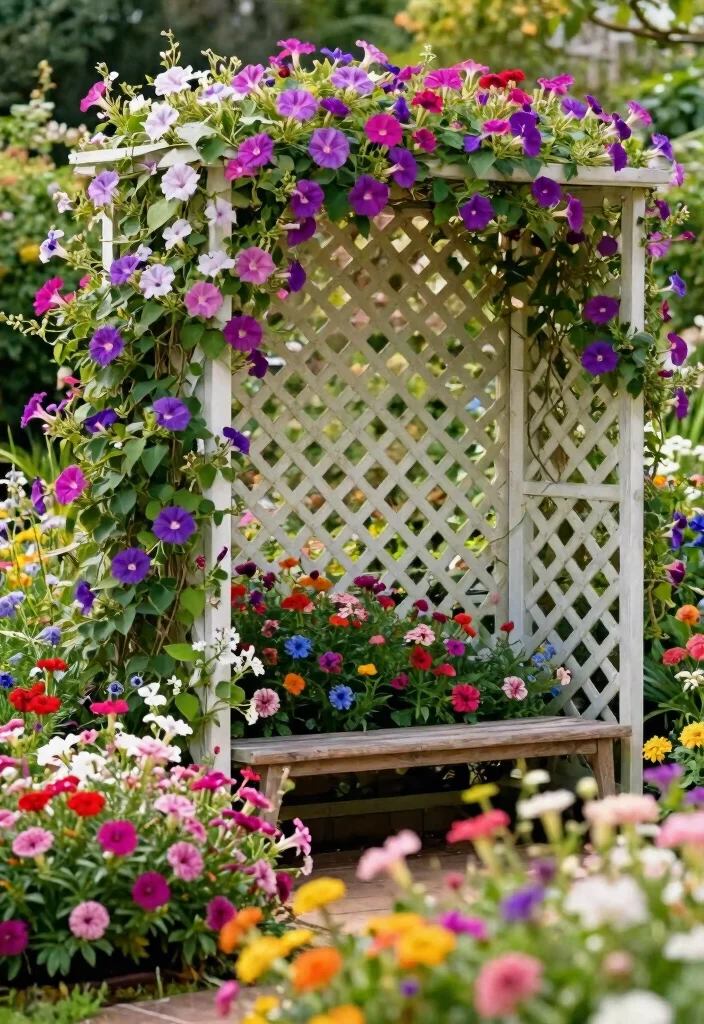 12 Lattice Fence Panels Ideas That Provide Privacy Without Full Shade - 7. Lattice Panels as Backdrops 1