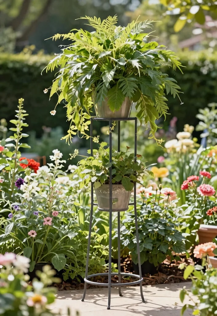 12 Outdoor Metal Plant Stands That Won't Rust or Tip Over - 11. The Durable Tall Stand 1