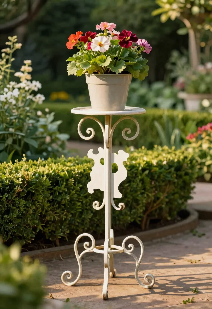 12 Outdoor Metal Plant Stands That Won't Rust or Tip Over - 4. The Elegant Scroll Design 1