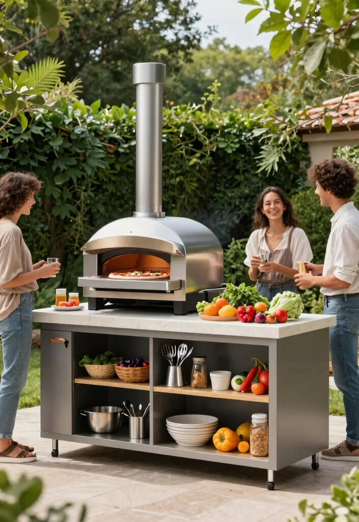 12 Outdoor Pizza Oven Ideas That Don't Require a Built-In Setup - 6. Mobile Outdoor Kitchen with Pizza Oven 1