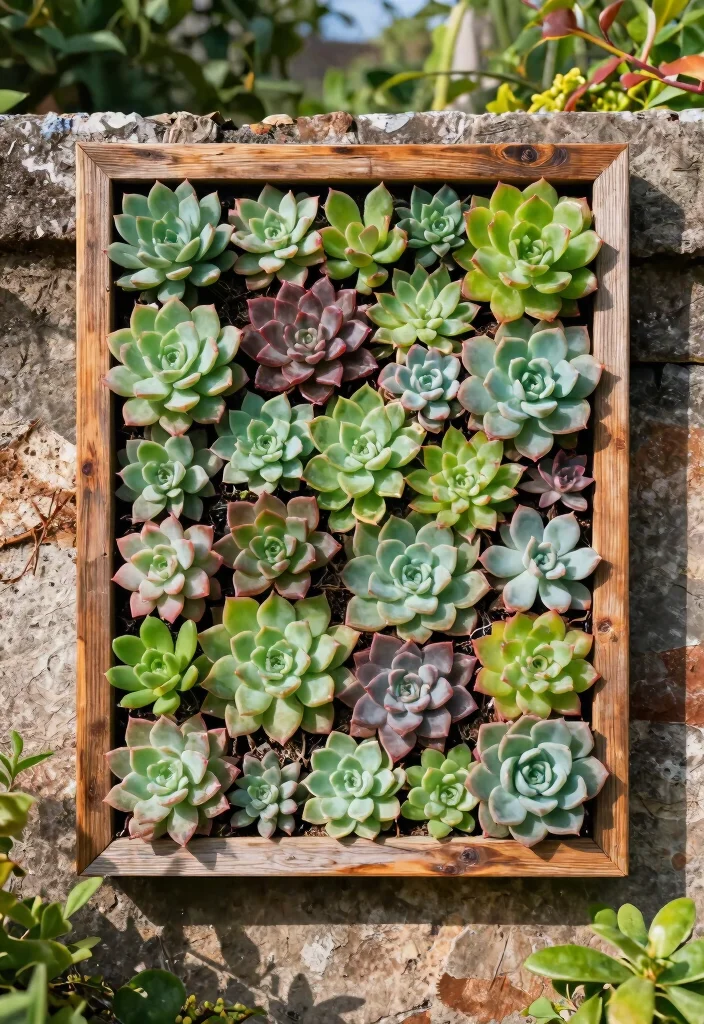 12 Outdoor Wall Art Ideas That Won't Fade or Rust in Direct Sun - 10. Living Succulent Frames 1