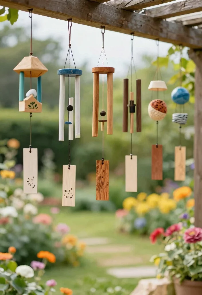 12 Outdoor Wall Art Ideas That Won't Fade or Rust in Direct Sun - 11. Artistic Wind Chimes 1