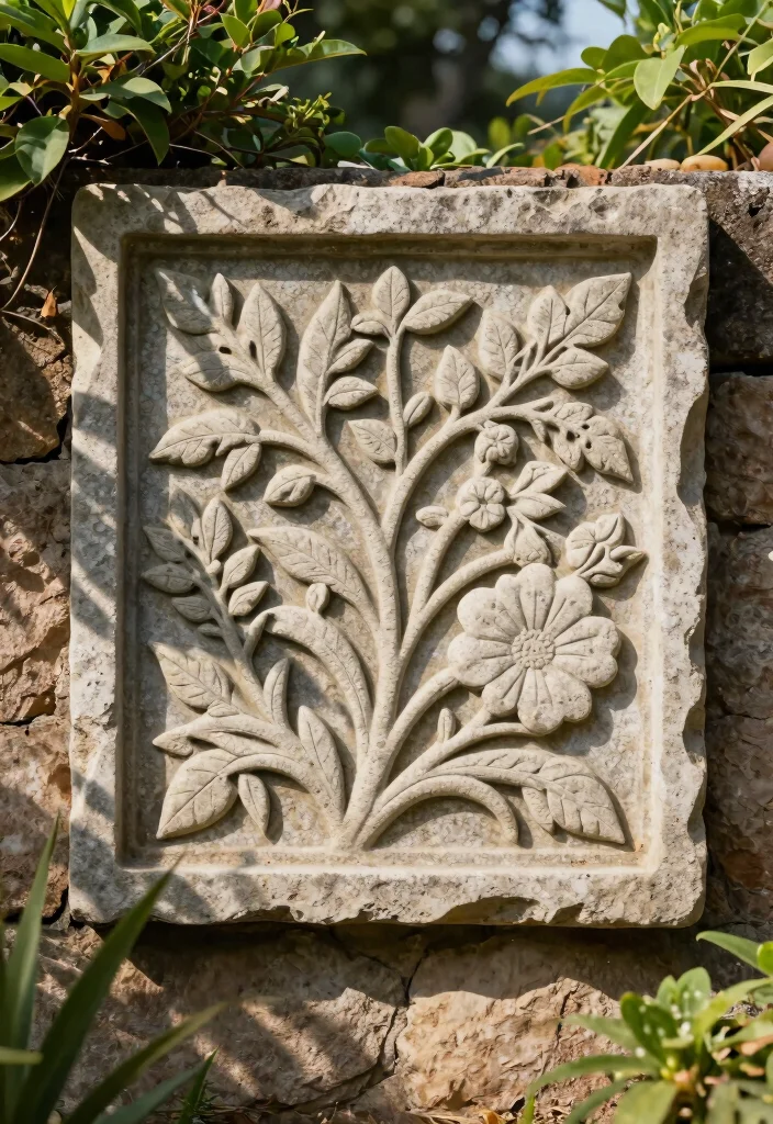 12 Outdoor Wall Art Ideas That Won't Fade or Rust in Direct Sun - 5. Stone Relief Art 1