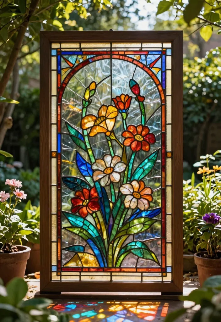 12 Outdoor Wall Art Ideas That Won't Fade or Rust in Direct Sun - 8. Stained Glass Panels 1