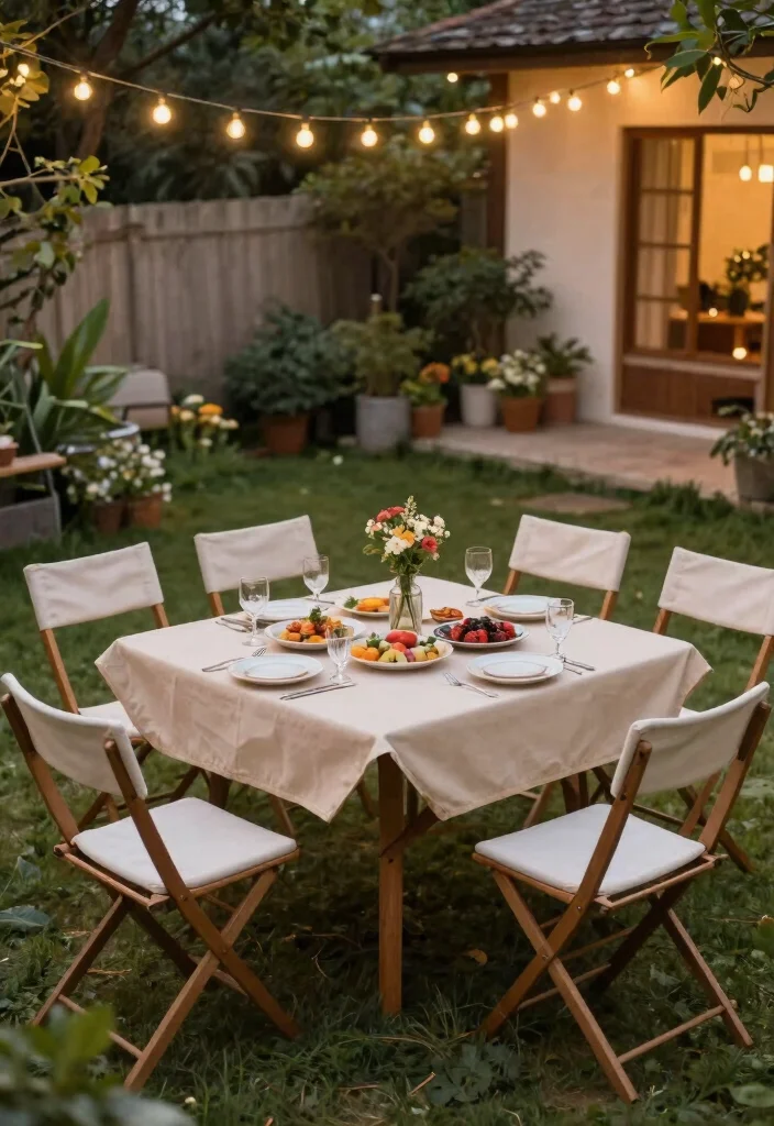 12 Patio Dining Table Ideas That Seat Six in a Small Space - 8. Space-Saving Drop Leaf Table 1