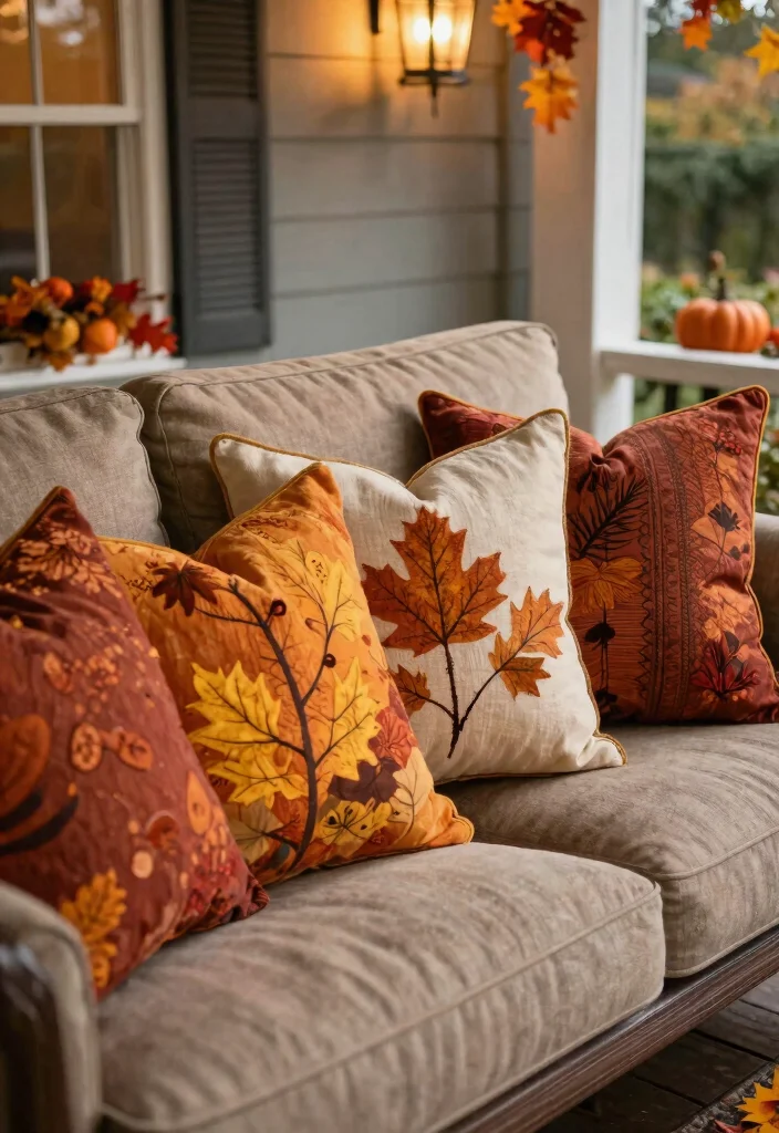 12 Thanksgiving Porch Decorations That Survive Wind - 12. Wind-Resistant Fall Throw Pillows 1