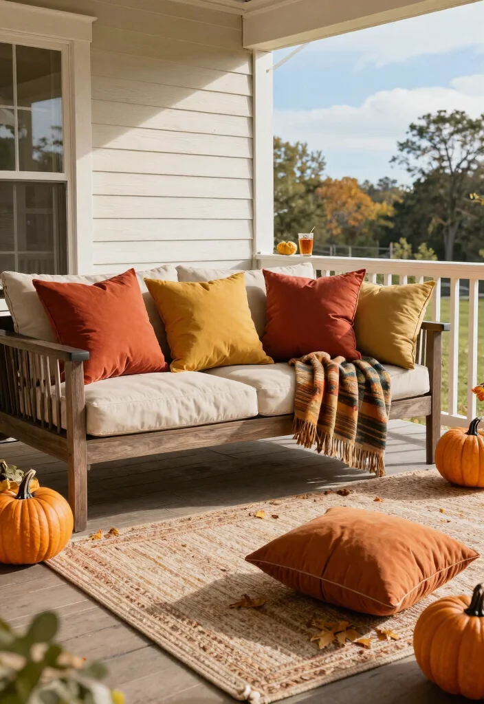 12 Thanksgiving Porch Decorations That Survive Wind - 3. Wind-Resistant Outdoor Fabrics 1