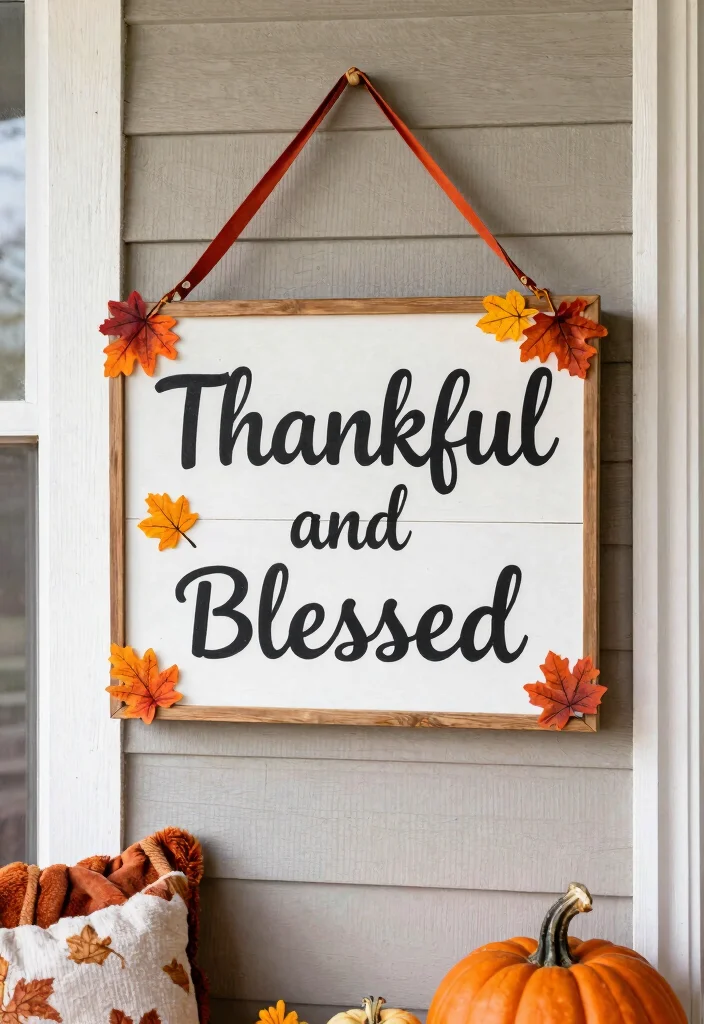 12 Thanksgiving Porch Decorations That Survive Wind - 5. Durable Outdoor Signage 1