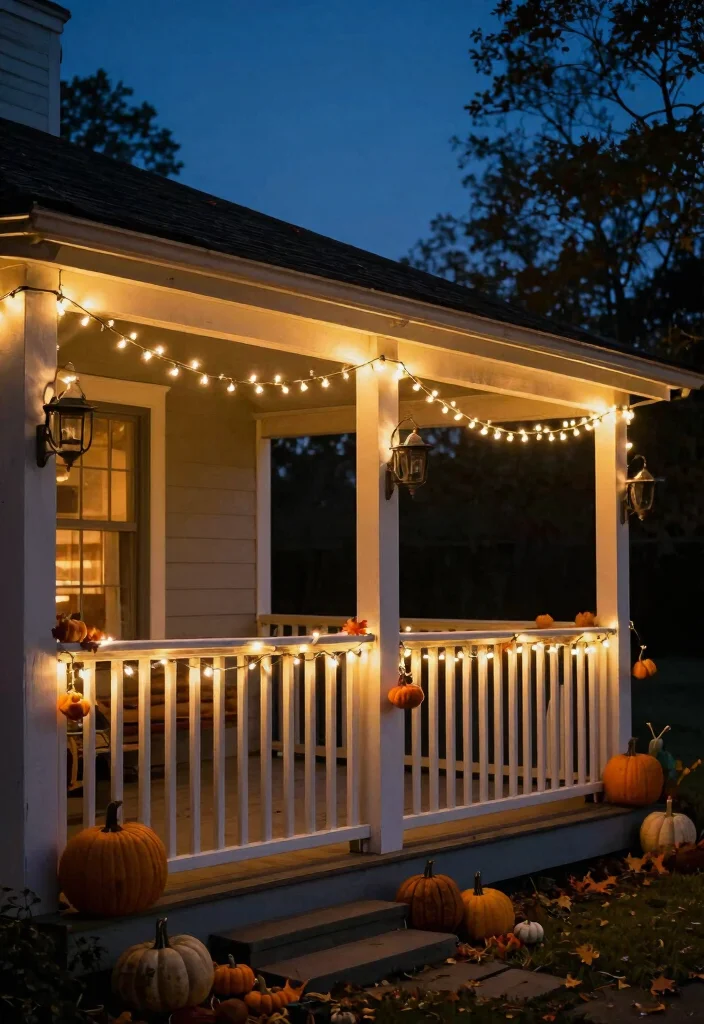 12 Thanksgiving Porch Decorations That Survive Wind - 6. Heavy-Duty String Lights 1