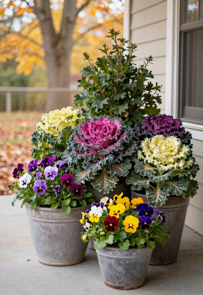 12 Thanksgiving Porch Decorations That Survive Wind - 7. Resilient Seasonal Plants 1