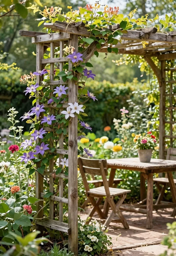 12 Trellis Ideas for Privacy Climbing Vines That Block Neighbors - 1. Rustic Wooden Trellis 1