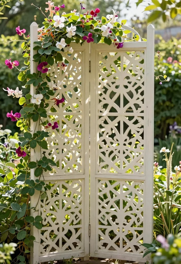 12 Trellis Ideas for Privacy Climbing Vines That Block Neighbors - 12. Decorative Screen Trellis 1