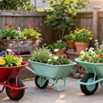 12 Wheelbarrow Planter Ideas That Drain Well and Don't Rust Out