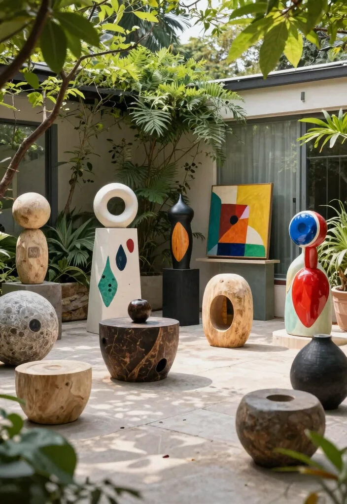 14 Boho Patio Decor Ideas on a Budget That Actually Look High-End - 14. Art and Sculpture Touches 1