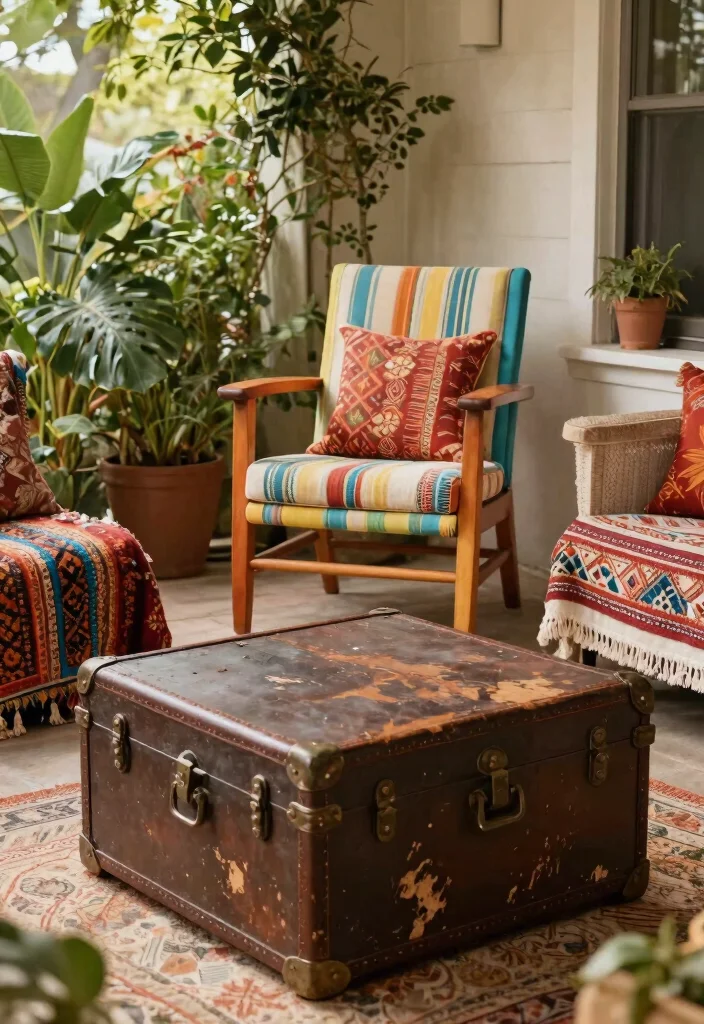 14 Boho Patio Decor Ideas on a Budget That Actually Look High-End - 2. Upcycled Furniture as Chic Accents 1