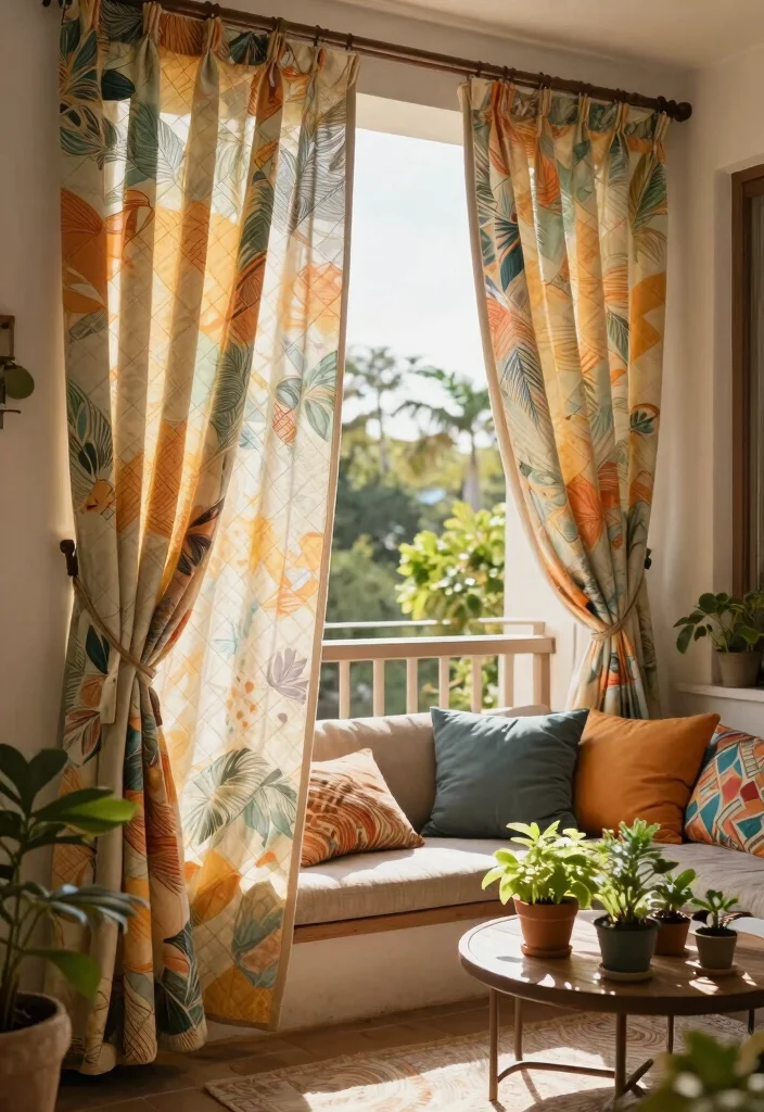 14 Curtains for Balcony Ideas That Block Sun Without Drilling - 14. Quilted Curtains 1