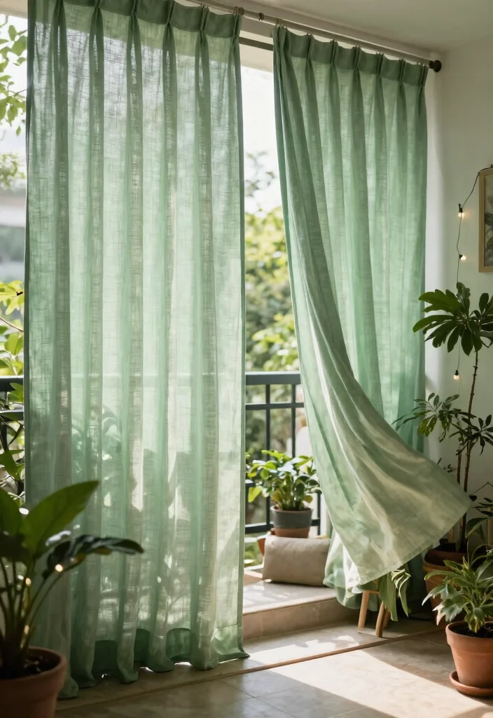 14 Curtains for Balcony Ideas That Block Sun Without Drilling - 5. Eco-Friendly Cotton Curtains 1