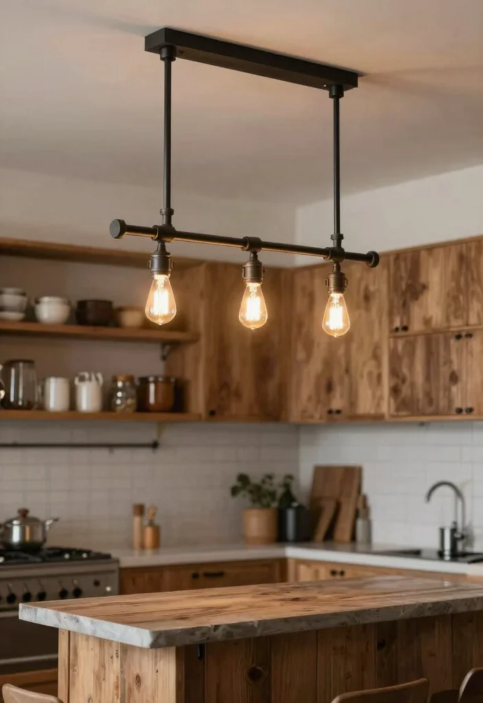 14 Farmhouse Pendant Lighting Ideas That Brighten Dark Kitchens - 14. DIY Pipe Lights 1