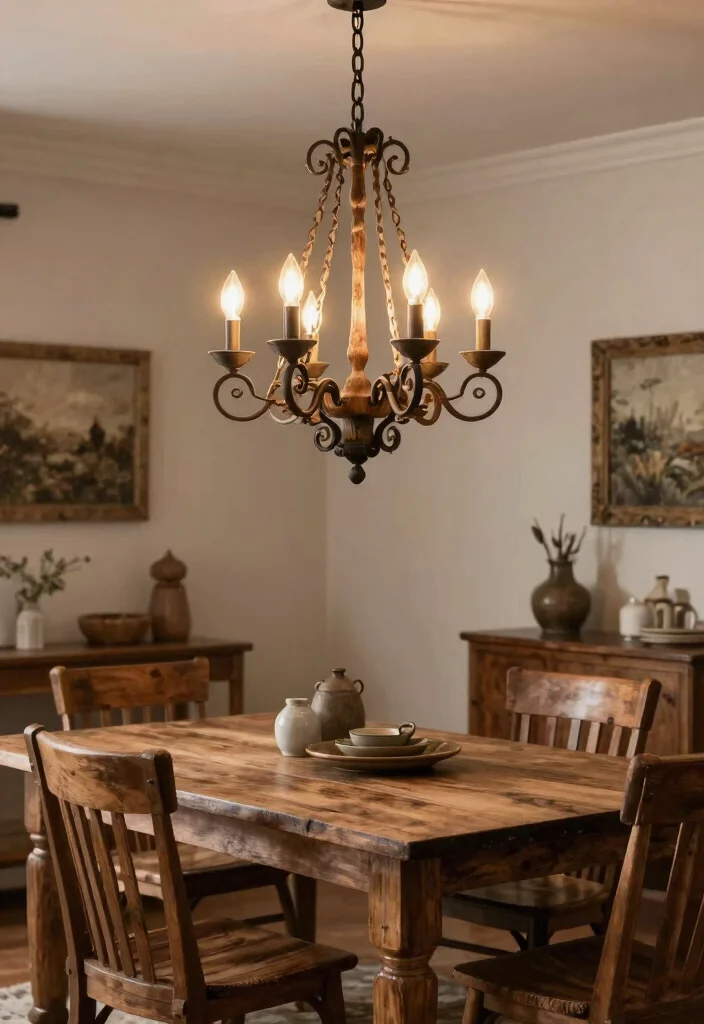 14 Farmhouse Pendant Lighting Ideas That Brighten Dark Kitchens - 8. Farmhouse-Style Chandelier 1