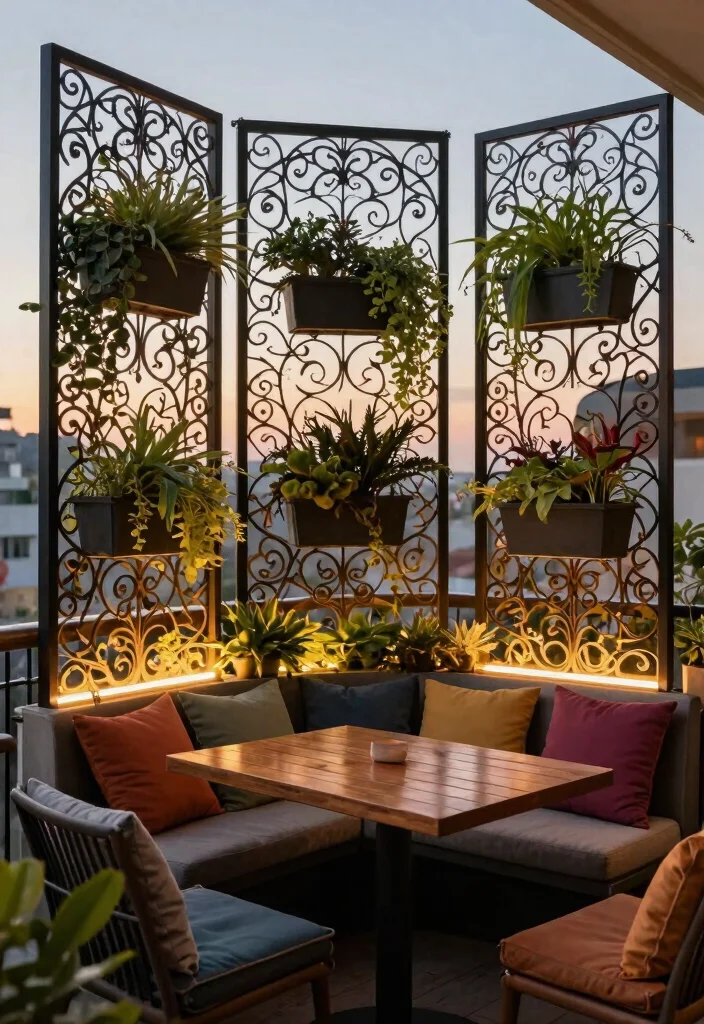 14 French Doors Patio Ideas That Let in Light Without Losing Privacy - 2. Decorative Privacy Screens 1