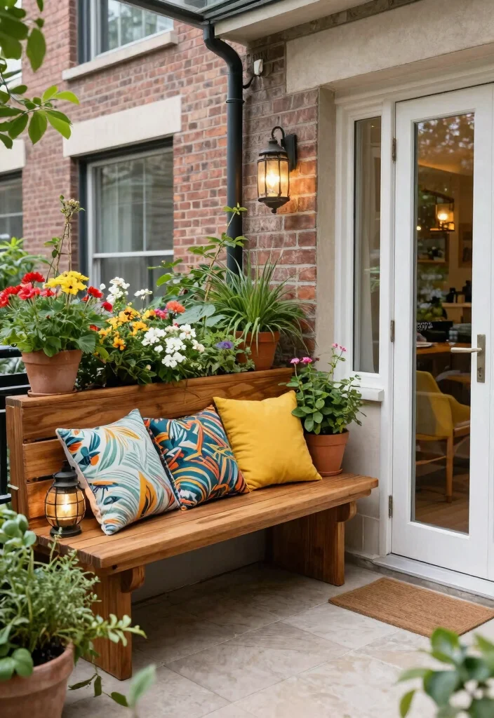 14 French Doors Patio Ideas That Let in Light Without Losing Privacy - 6. Built-In Benches 1