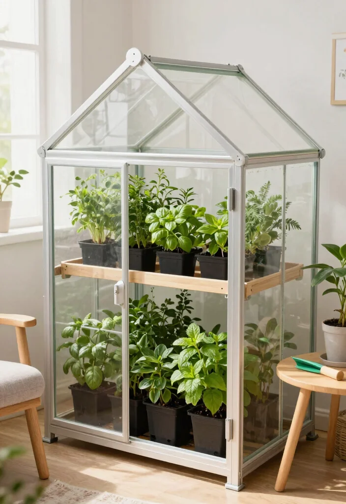 14 Herb Planter Ideas for Small Spaces and Tight Windowsills - 13. Indoor Greenhouse Kits 1