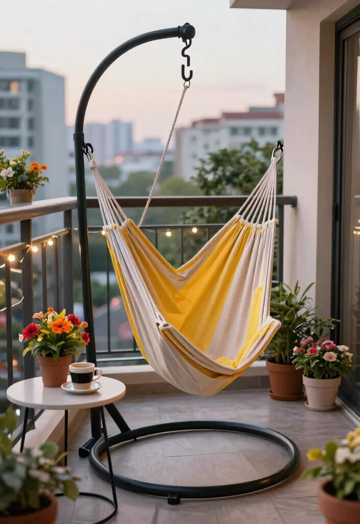14 Jhula in Balcony Ideas That Fit Tight Spaces and Weight Limits - 2. Portable Hammock Chair 1