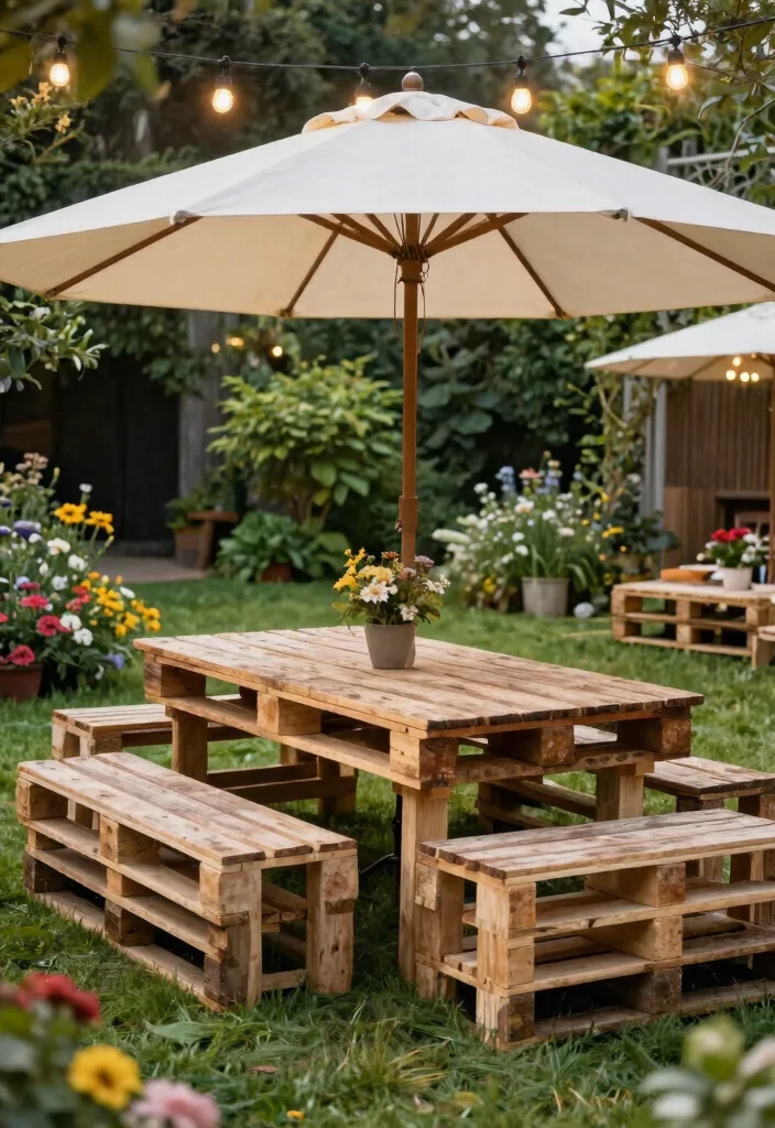 14 Pallet Patio Furniture Ideas That Actually Hold Up Outdoors - 2. Rustic Pallet Dining Set 1