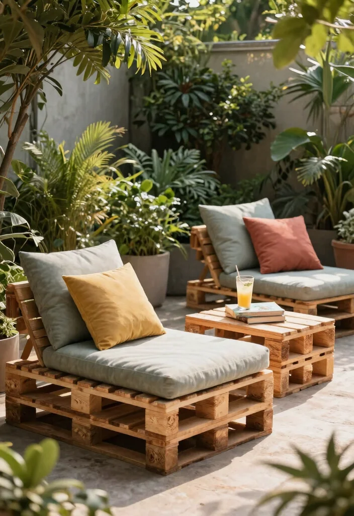 14 Pallet Patio Furniture Ideas That Actually Hold Up Outdoors - 4. Comfy Pallet Lounge Chairs 1