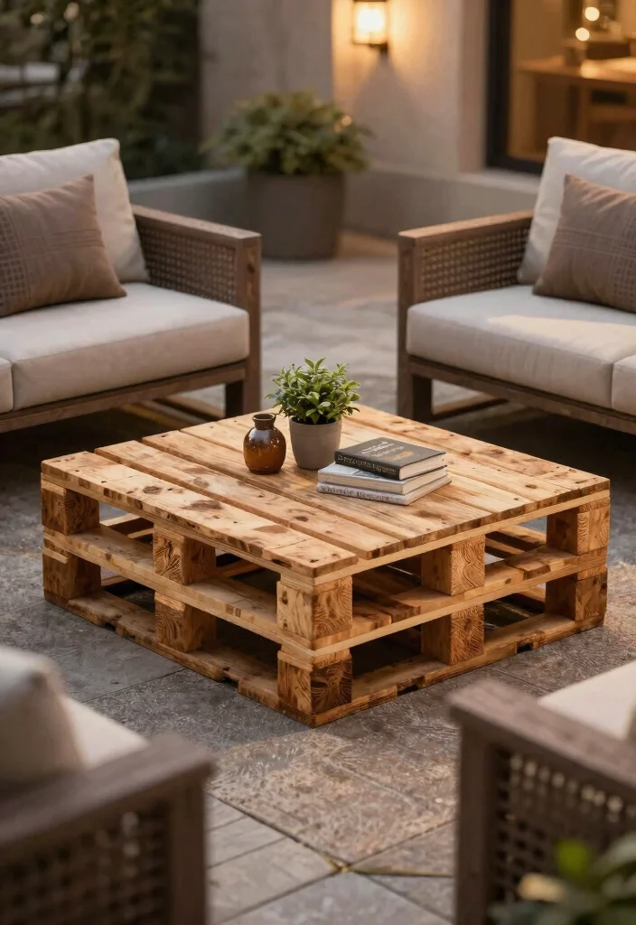 14 Pallet Patio Furniture Ideas That Actually Hold Up Outdoors - 7. Pallet Coffee Table 1