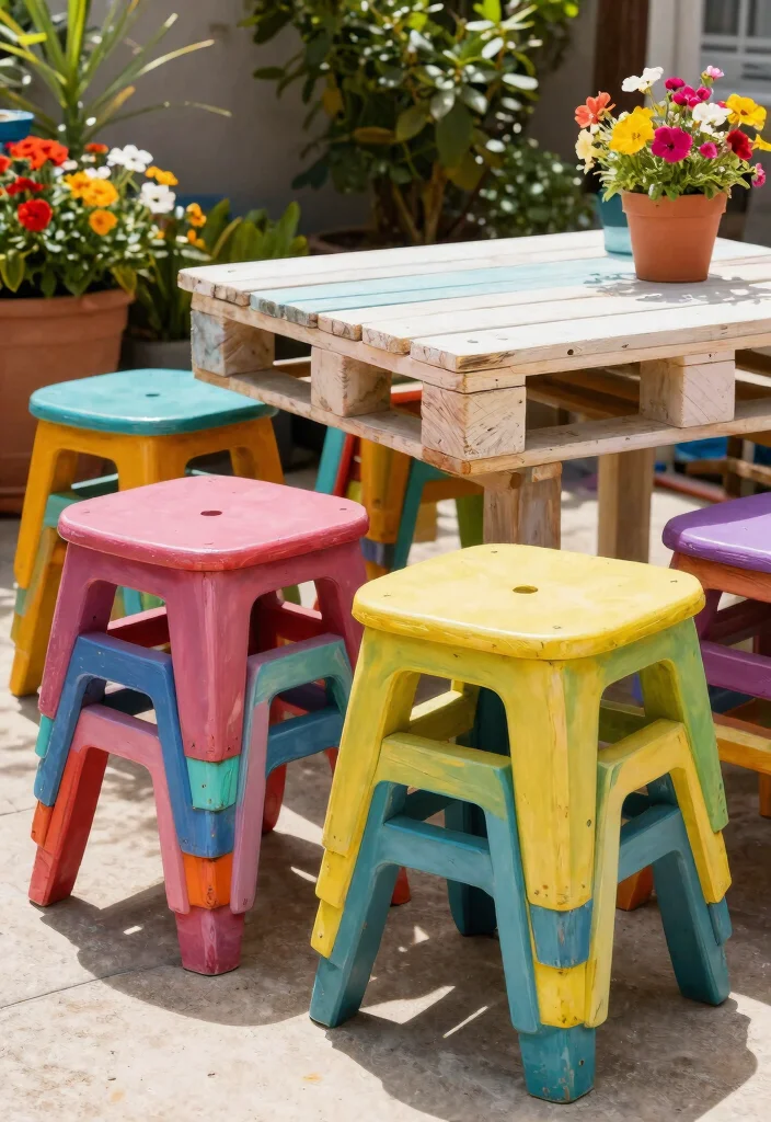 14 Pallet Patio Furniture Ideas That Actually Hold Up Outdoors - 9. Stackable Pallet Stools 1