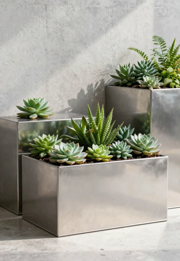 14 Tall Planter Box Ideas That Hide Bare Foundations and Utility Boxes - 2. Modern Metal Elegance 1