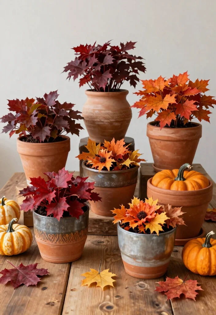 15 Fall Planter Ideas That Last Through Frost Without Replanting - 10. Fall-Hued Planters 1