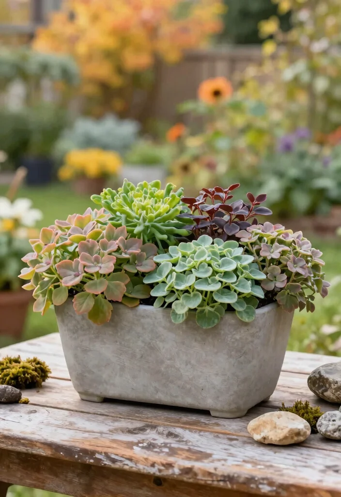 15 Fall Planter Ideas That Last Through Frost Without Replanting - 5. Sedum and Stonecrop 1