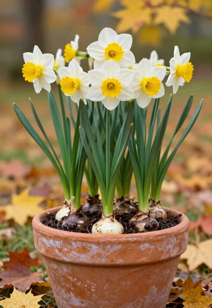 15 Fall Planter Ideas That Last Through Frost Without Replanting - 9. Tete-a-Tete Daffodils 1