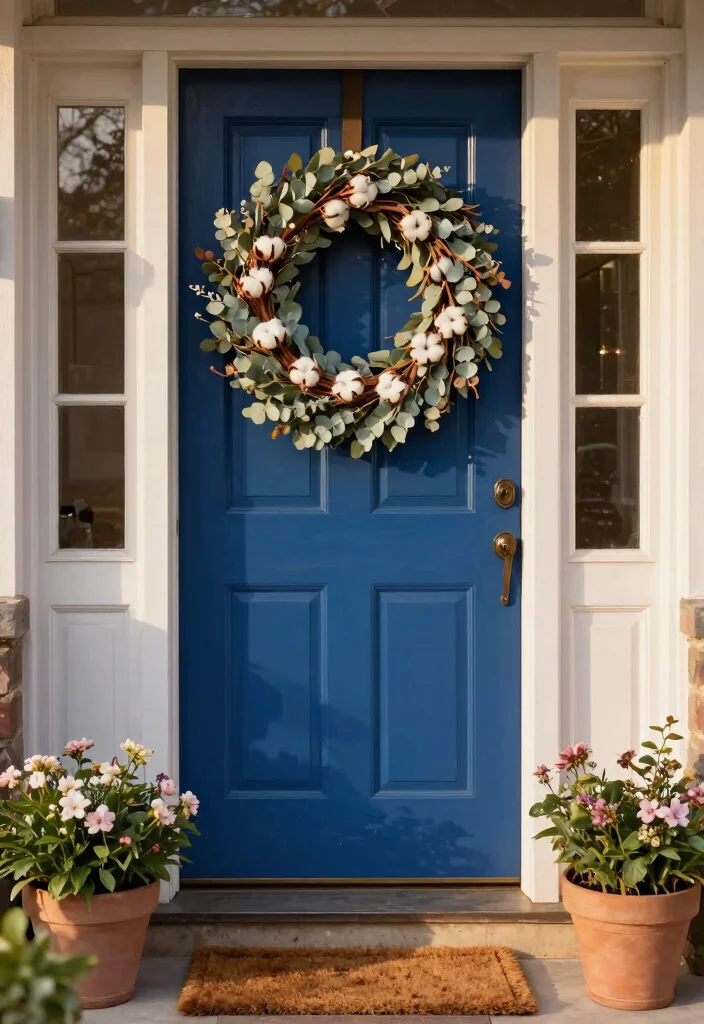 15 Farmhouse Front Door Ideas That Boost Curb Appeal on a Budget - 1. Wreath Wonders 1