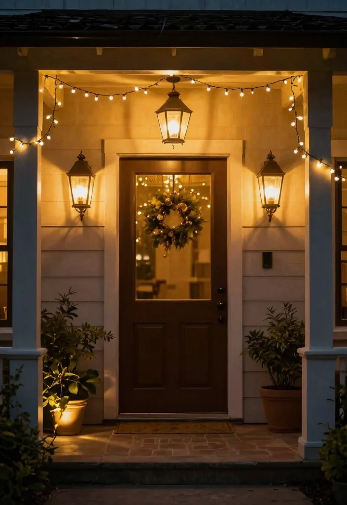 15 Farmhouse Front Door Ideas That Boost Curb Appeal on a Budget - 15. Light Up Your Entryway 1