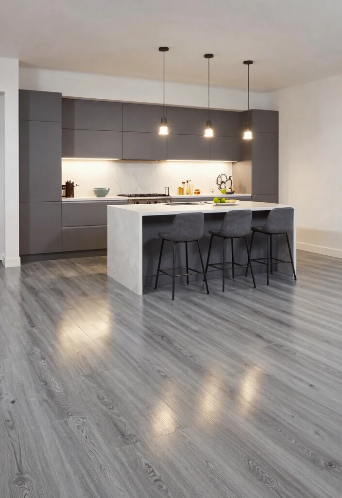 15 Farmhouse Vinyl Plank Flooring Ideas That Look Like Real Wood - 15. Modern Grey Wash 1