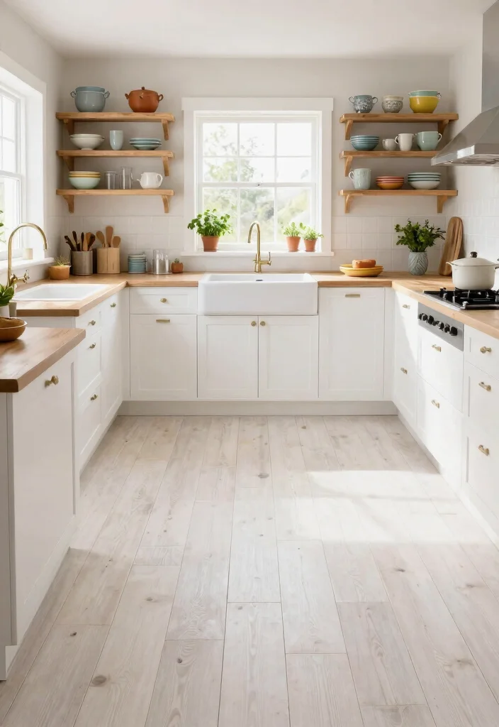 15 Farmhouse Vinyl Plank Flooring Ideas That Look Like Real Wood - 3. Whitewashed Oak 1
