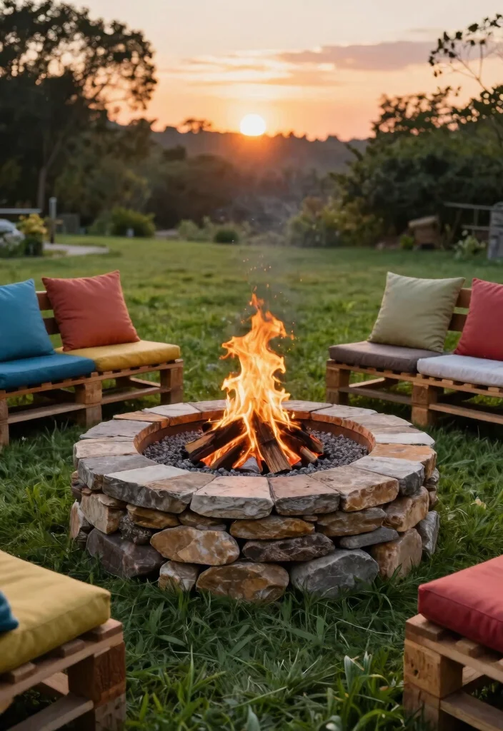 15 Fire Pit Backyard Ideas for Small Yards and Tight Budgets - 1. DIY Stone Fire Pit with Seating 1