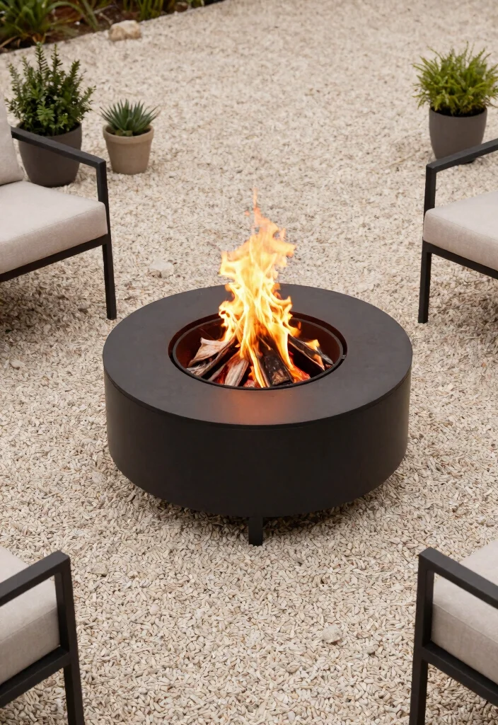 15 Fire Pit Backyard Ideas for Small Yards and Tight Budgets - 7. Fire Pit in a Gravel Patio 1