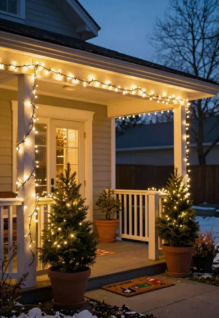 15 Simple Outdoor Christmas Decor Ideas That Set Up in Minutes - 1. Twinkling Fairy Lights 1
