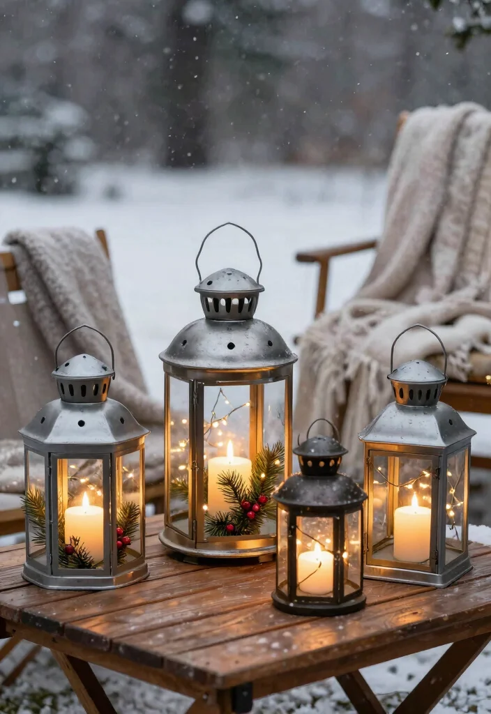 15 Simple Outdoor Christmas Decor Ideas That Set Up in Minutes - 4. Lanterns and Candles 1