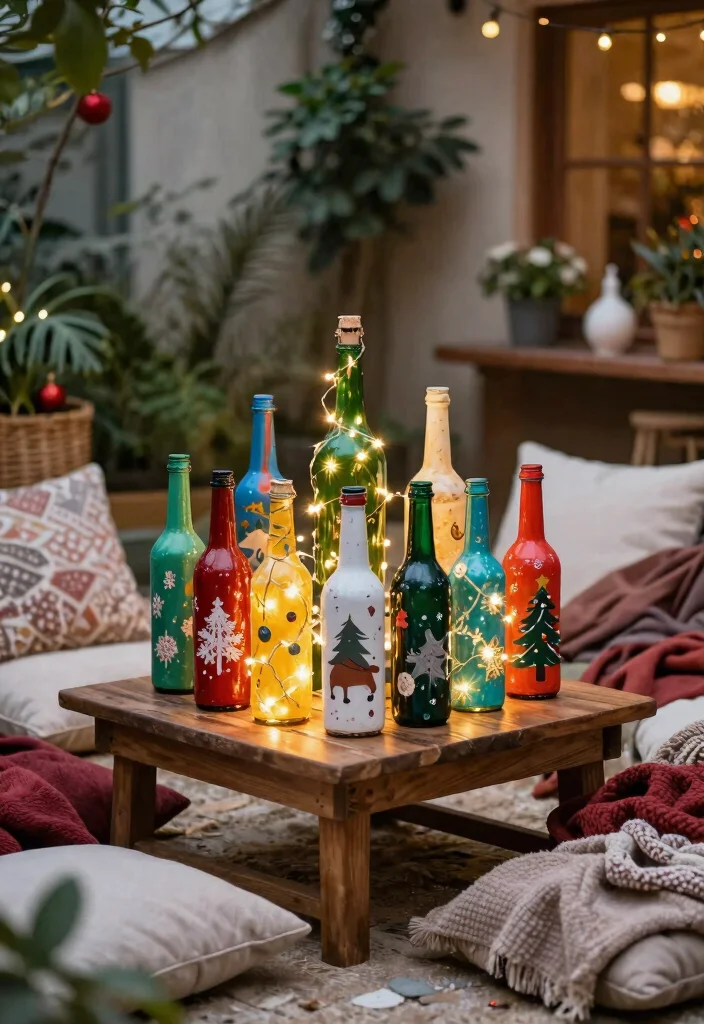 15 Simple Outdoor Christmas Decor Ideas That Set Up in Minutes - 8. Recycled Bottle Decorations 1