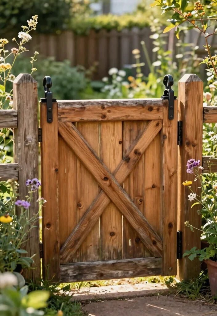 15 Wood Fence Gate Ideas That Stay Square and Don't Sag Over Time - 3. Rustic Sliding Gate 1